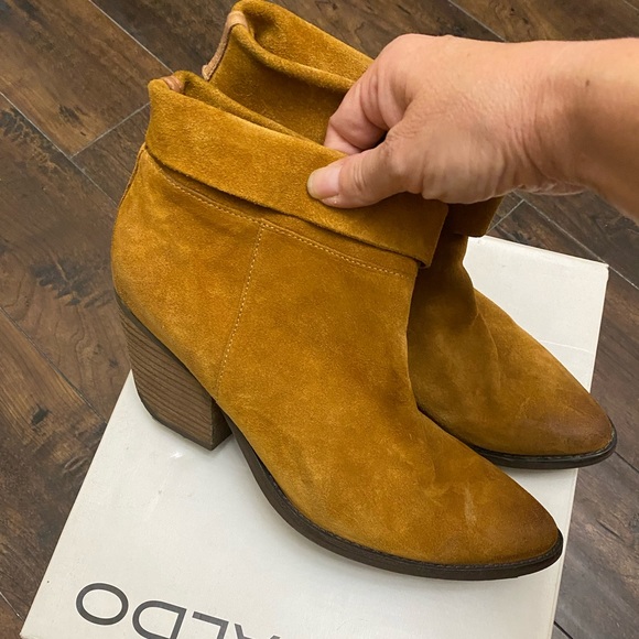 Real leather suede ankle booties heels - Picture 3 of 8